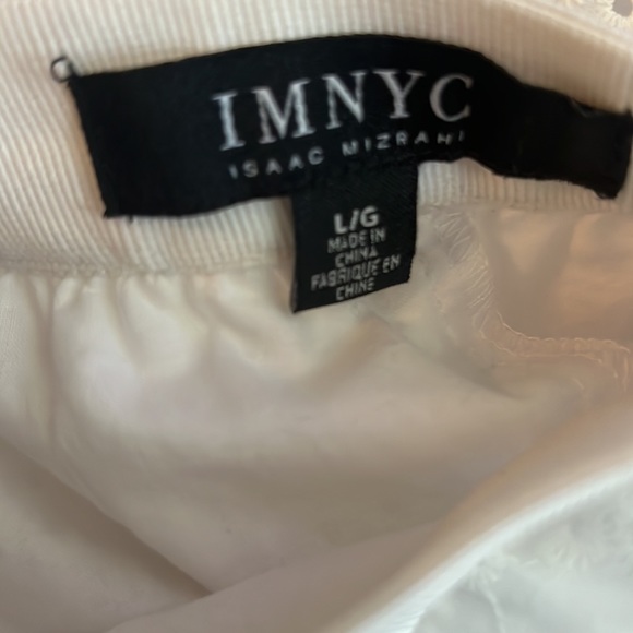 NWT Isaac Mizrahi White Embroidered Skirt with Elastic Waist and Lace/Size Large - Picture 7 of 8